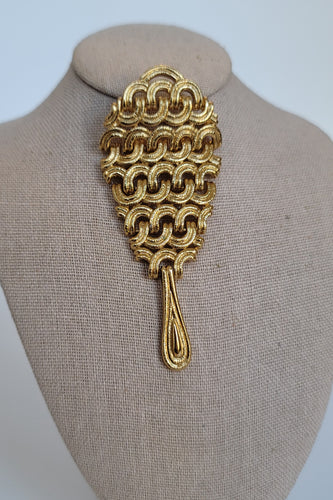 70's Gold Tone Articulated Brooch