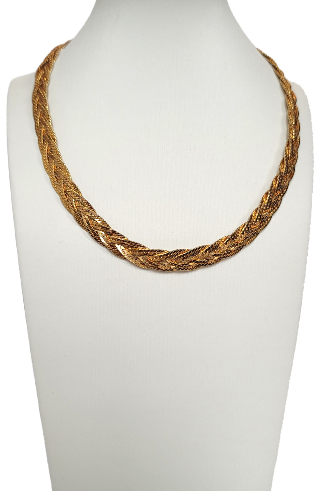 90's Gold Toned Braided Necklace
