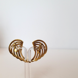 80's Gold-tone Winged Clip on Earrings