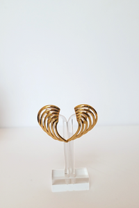80's Gold-tone Winged Clip on Earrings