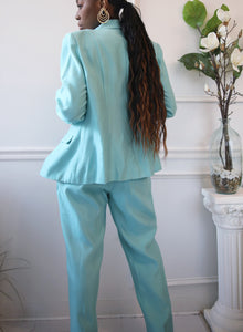 90's Deadstock Double Breasted Blue Suit
