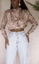 Load image into Gallery viewer, REVIVED 80’s Abstract Giraffe Print Cropped Blouse