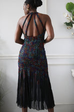 Load image into Gallery viewer, 80&#39;s Beaded Silk Multicolored Evening Dress