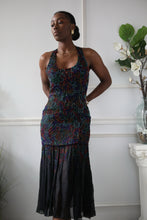 Load image into Gallery viewer, 80&#39;s Beaded Silk Multicolored Evening Dress