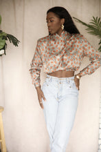 Load image into Gallery viewer, REVIVED 80’s Abstract Giraffe Print Cropped Blouse