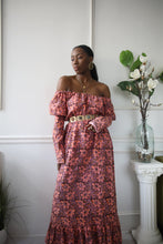 Load image into Gallery viewer, 60&#39;s Pink Floral Maxi Dress