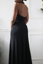 Load image into Gallery viewer, 90&#39;s Black Long Halter  Dress