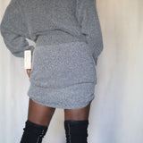 90's Gray Knit Silk Blend Skirt